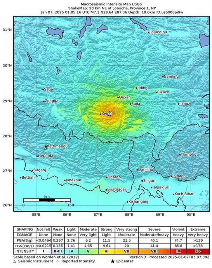 El temblor se sintió en zonas de Nepal y en varios estados del norte de la India, informaron medios de ambos países, aunque aún no han sido reportados muertes ni daños en ninguna de las dos naciones.