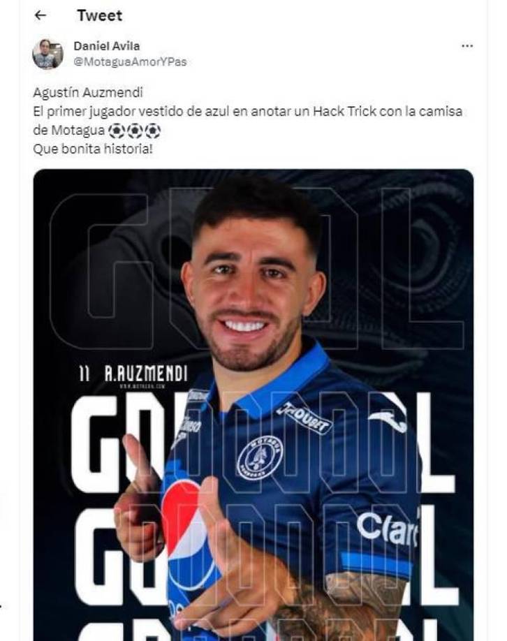 Auzmendi: Estallan las redes tras su hat-trick con Motagua