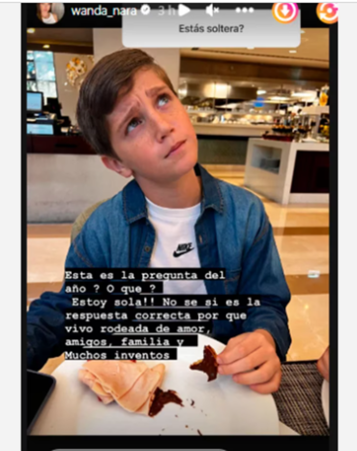 Respuesta de Wanda Nara a una de sus seguidoras en su cuenta oficial de Instagram.