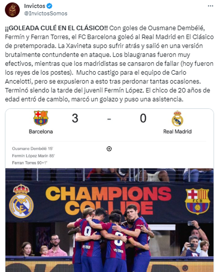 ¿Hijos? Esto dicen del Real Madrid tras goleada del Barcelona