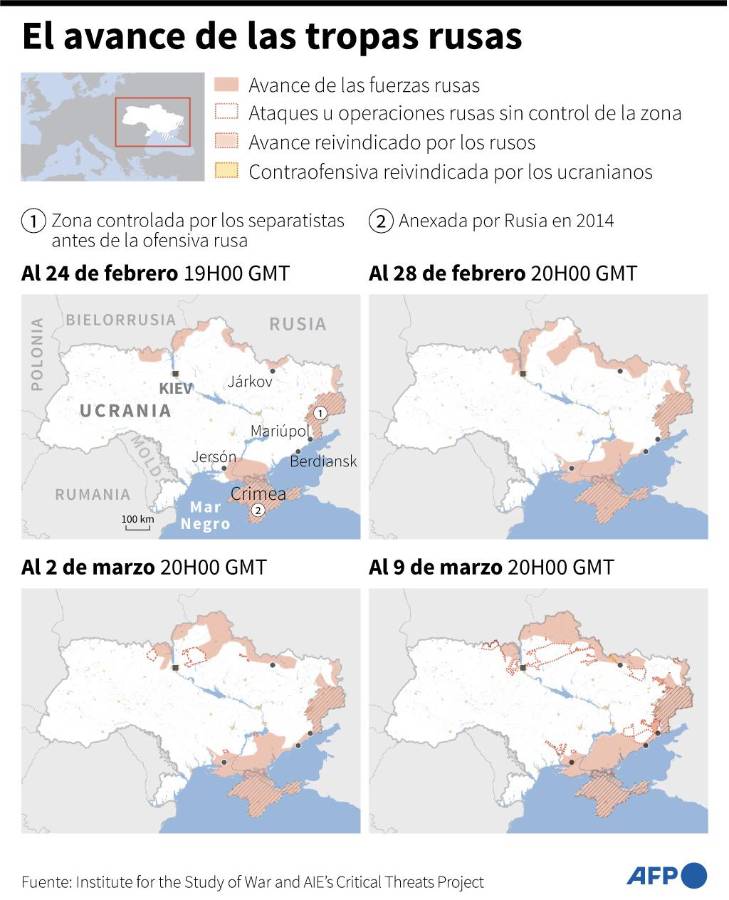 Rusia agudiza los ataques y sus tropas acechan a las puertas de Kiev