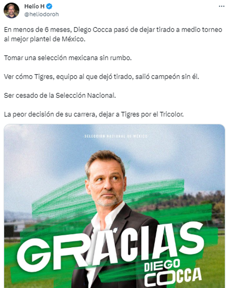 Faitelson no se guardó nada luego que México despidió a Diego Cocca