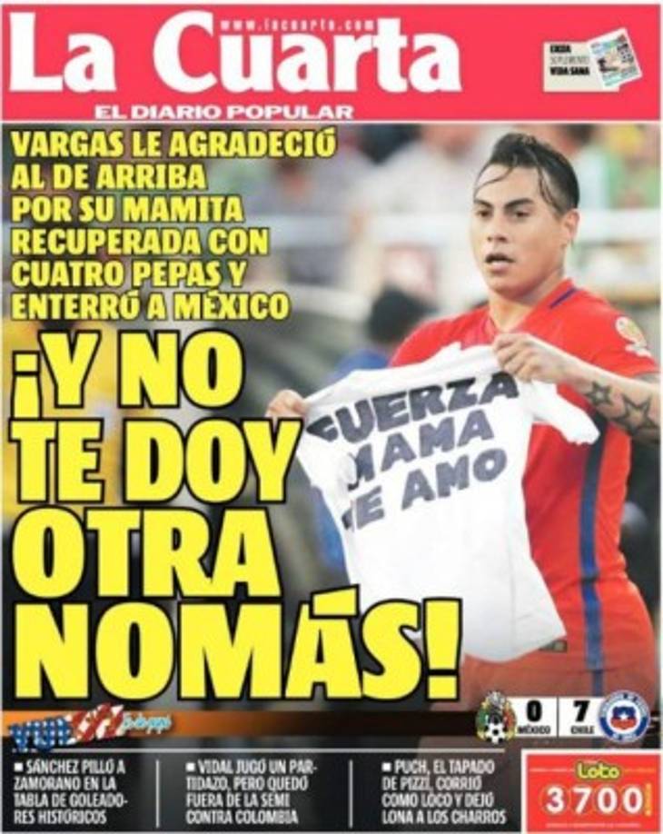 Diario La Cuarta titula en alución a la paliza que le daba Don Ramón al Chavo del 8.