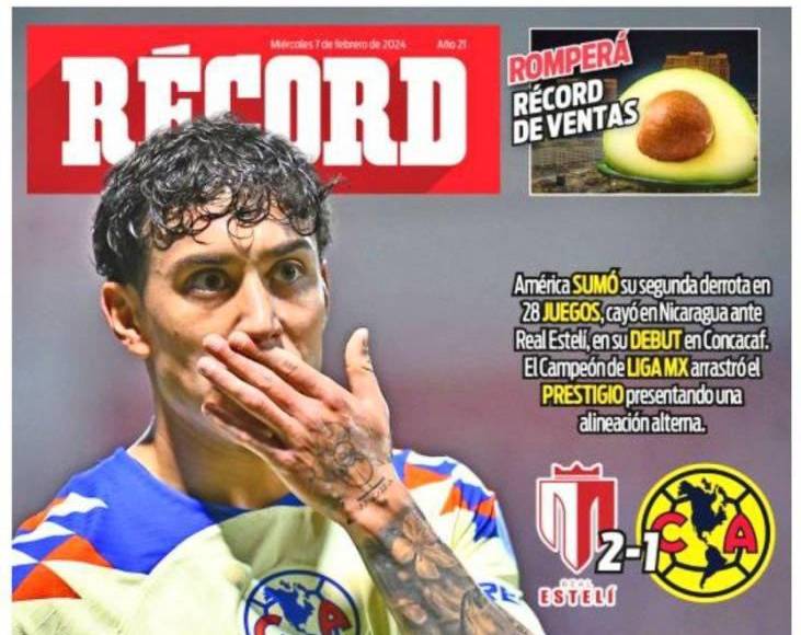 “Ridículo”: Diario Récord destaca que el América sumó su segunda derrota en 28 juegos, un dato no menor lo que consiguió el Real Estelí.