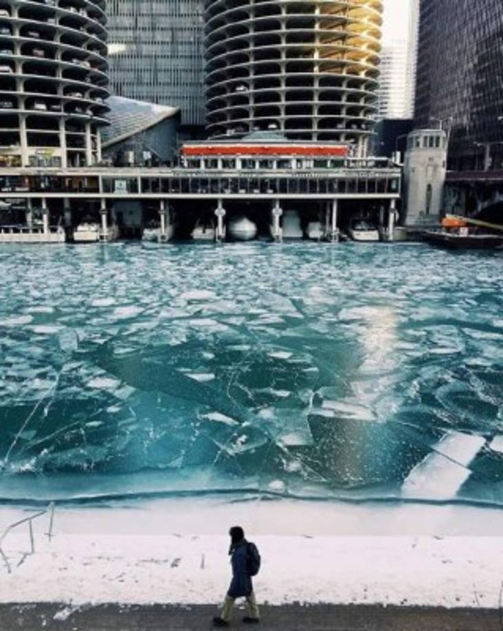 Así está Chicago, según esta foto compartida por Omar Alexander Valeriano.