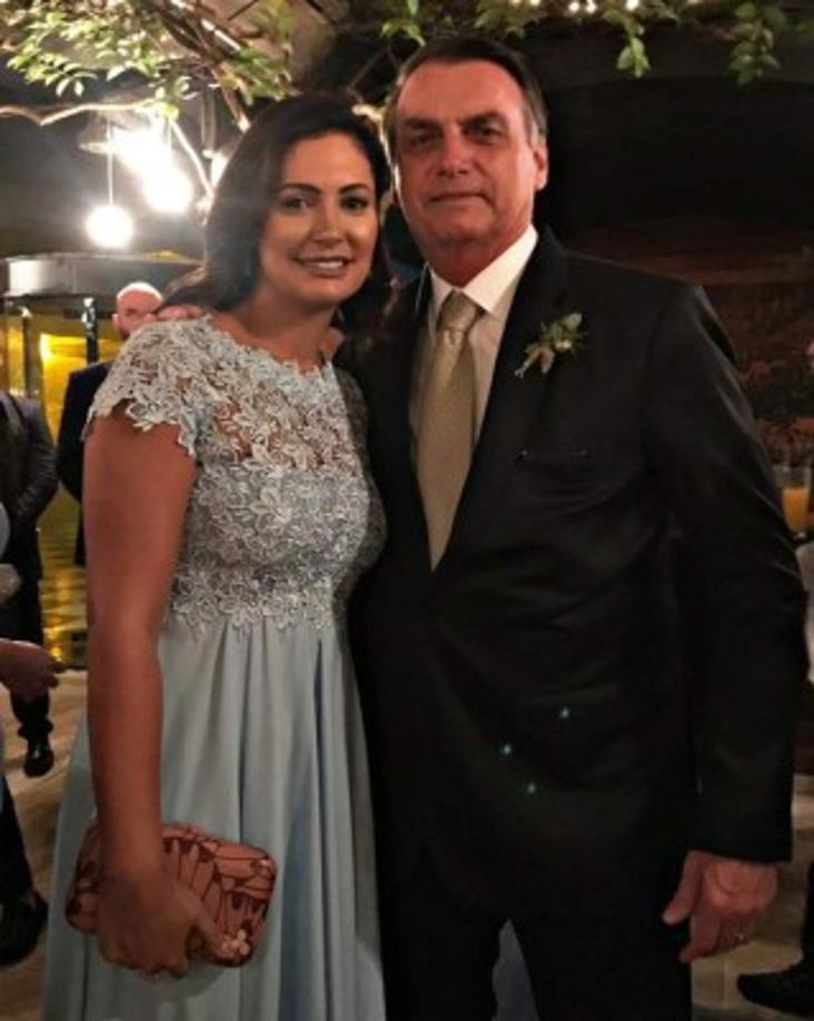 La primera dama, Michelle Bolsonaro, fue una de las damas del cortejo.