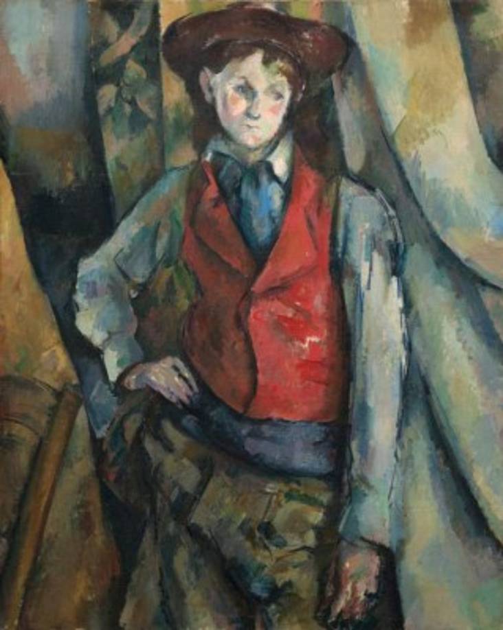 Cézanne en Washington Boy in a Red Waistcoat, de Paul Cézanne, de la exhibición “Cézanne Portraits” en la National Gallery of Art.