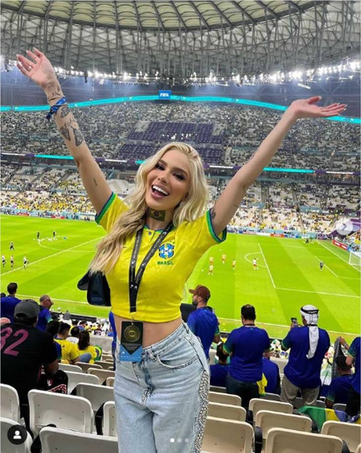Karoline Lima fue vista en diciembre en Qatar alentando a la Selección de Brasil en el Mundial-2022.