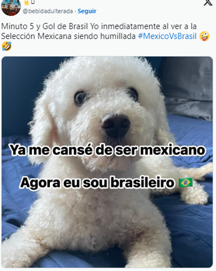 México, objeto de burlas tras caer ante Brasil: los memes que dejó el amistoso