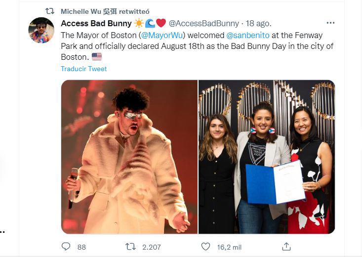 La alcaldesa Michelle Wu promulgó esta fecha para festejar el aporte musical de la estrella del reguetón.