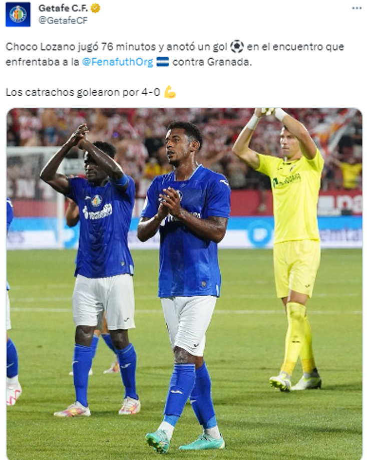 Getafe se pronunció tras el gol del Choco Lozano con la Selección.