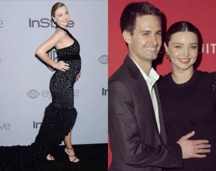 Miranda Kerr<br/><br/>Edad: 34 años<br/><br/>El papá es: Evan Spiegel, fundador de Snapchat<br/><br/>Sexo del bebé: No revelado<br/><br/>Dato: Es el segundo hijo de ella (el primero lo tuvo con el actor Orlando Bloom). 'Multitasking Mumma', escribió Miranda junto a una foto que subió a Instagram mientras hacía ejercicio.<br/>