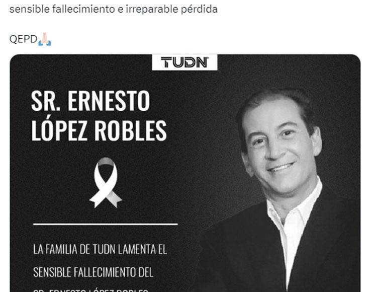 Diversos medios de comunicación han lamentado la muerte de Ernesto López.