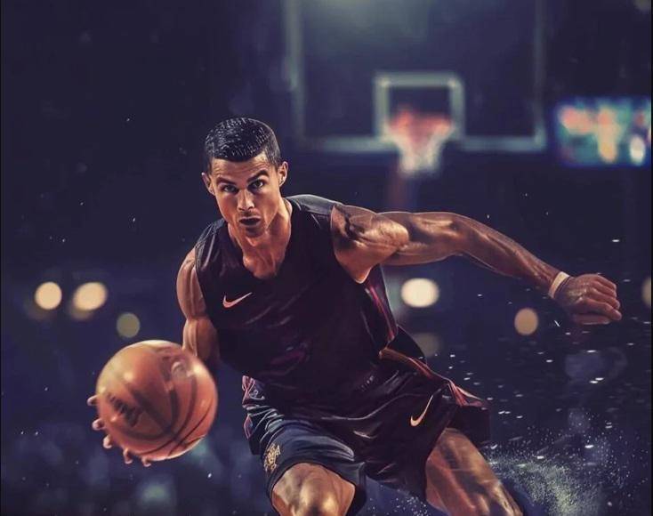 CR7 siendo jugador de la NBA por medio de la Inteligencia Artificial, IA.