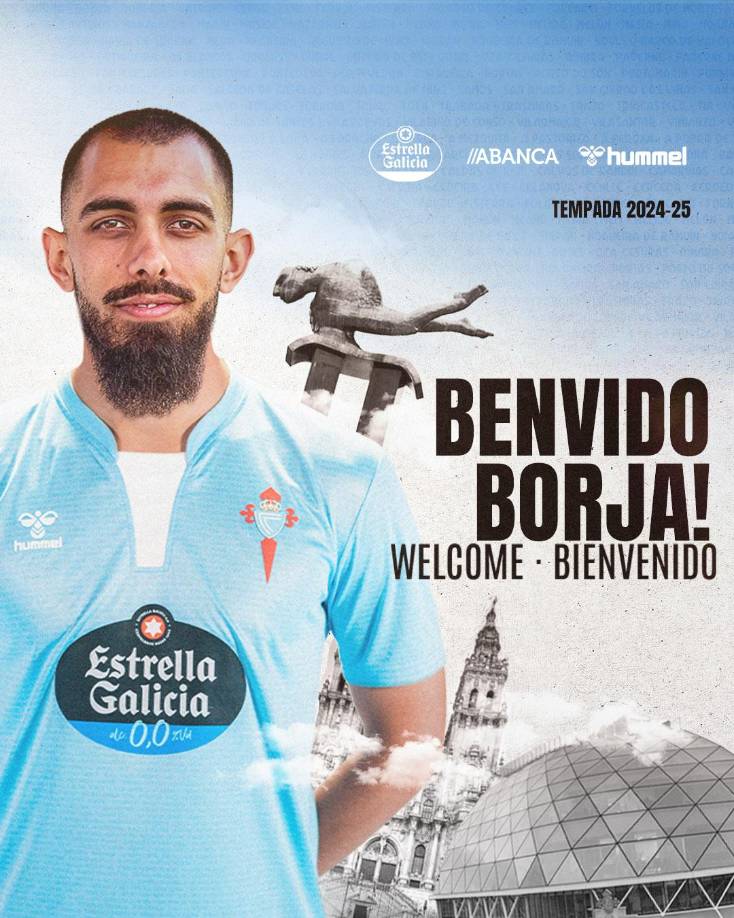 OFICIAL / El Celta oficializó esta noche el fichaje del delantero Borja Iglesias, quien jugará la temporada 2024-25 en Balaídos cedido por el Betis, al que regresó este verano tras proclamarse campeón de la Bundesliga con el Bayer Leverkusen.