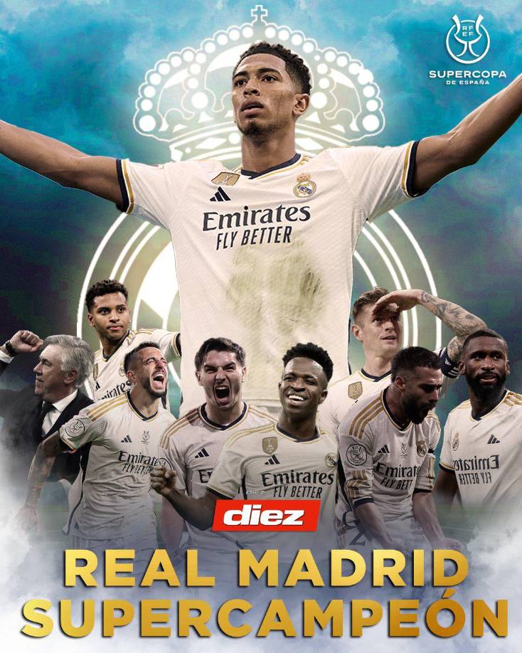 “¡REAL MADRID ES EL SUPERCAMPEÓN DE ESPAÑA!”, titula en su portada Diario DIEZ de Honduras.