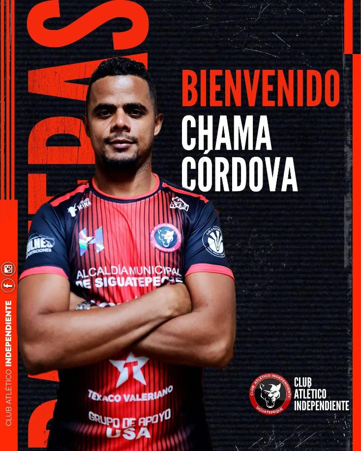 El Club Atlético Independiente de la Liga de Ascenso anunció el fichaje del experimentado defensor Chama Córdova. Su último equipo fue el Olimpia .