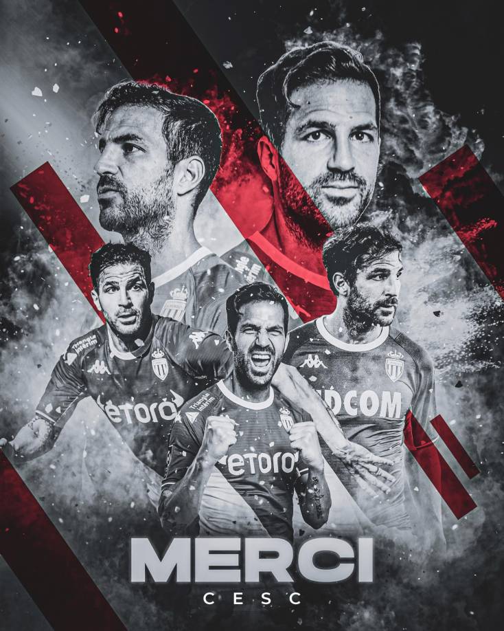 El Mónaco de Francia anunció la salida del centrocampista español Cesc Fàbregas, quien estuvo tres años en el equipo francés.