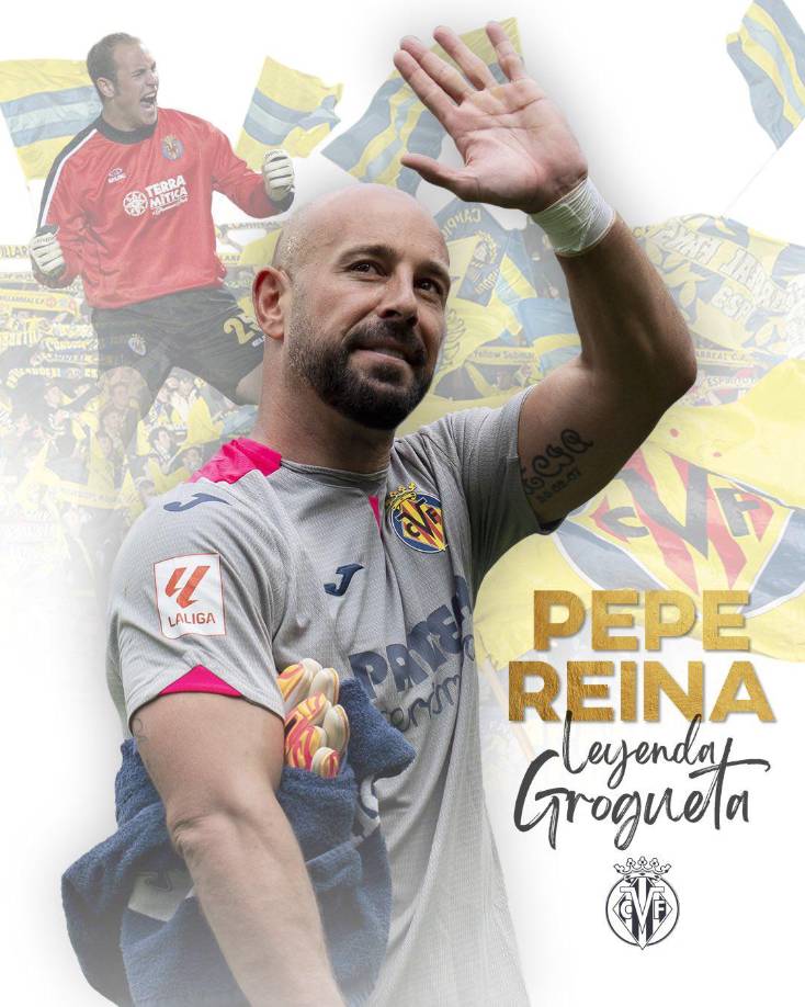 OFICIAL / El Villarreal anunció este lunes la separación con Pepe Reina, el veterano guardameta que puso fin a su trayectoria a los 42 años.