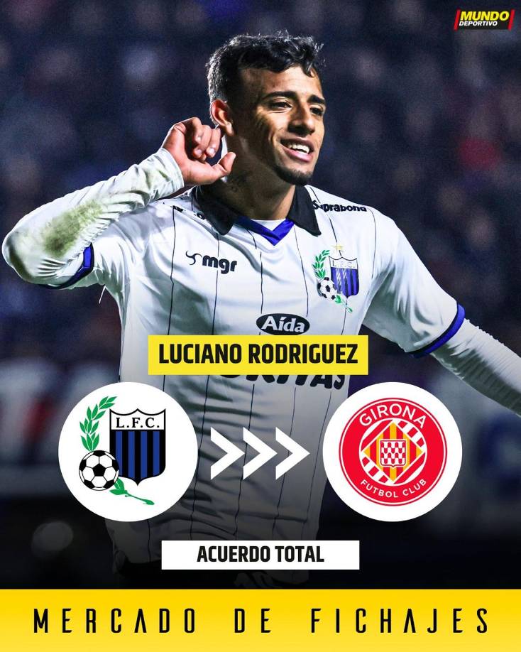 El primer fichaje del Girona, el más caro de su historia. Luciano Rodríguez, joven de 20 años y que muchos conocen como la perla uruguaya, se convertirá en el fichaje más caro doblando la inversión que el club efectuó por Artem Dovbyk. Desde las arcas ‘gironines’ saldrán unos 15 millones de euros por el 70% de los derechos del jugador del Liverpool de Montevideo, informa Mundo Deportivo.