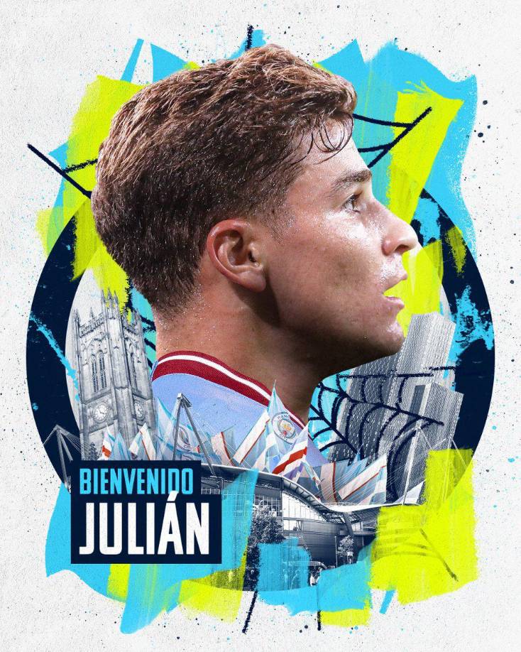 El Manchester City le dio la bienvenida al delantero argentino Julián Álvarez, quien llega procedente del River Plate.
