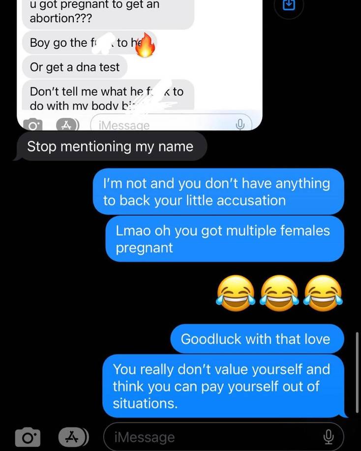 La mujer reveló que Xavien al principio se enojó por su decisión y luego se reunieron en casa de él la primera semana de septiembre. Allí fue cuando le preguntó cuánto dinero quería que le diera mensualmente durante su embarazo y la engañó.