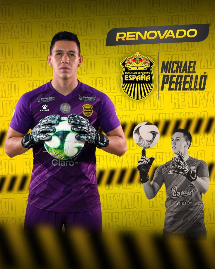 El Real España hizo oficial la renovación del portero Michael Perelló, cancerbero que había finalizado su contrato con la máquina.
