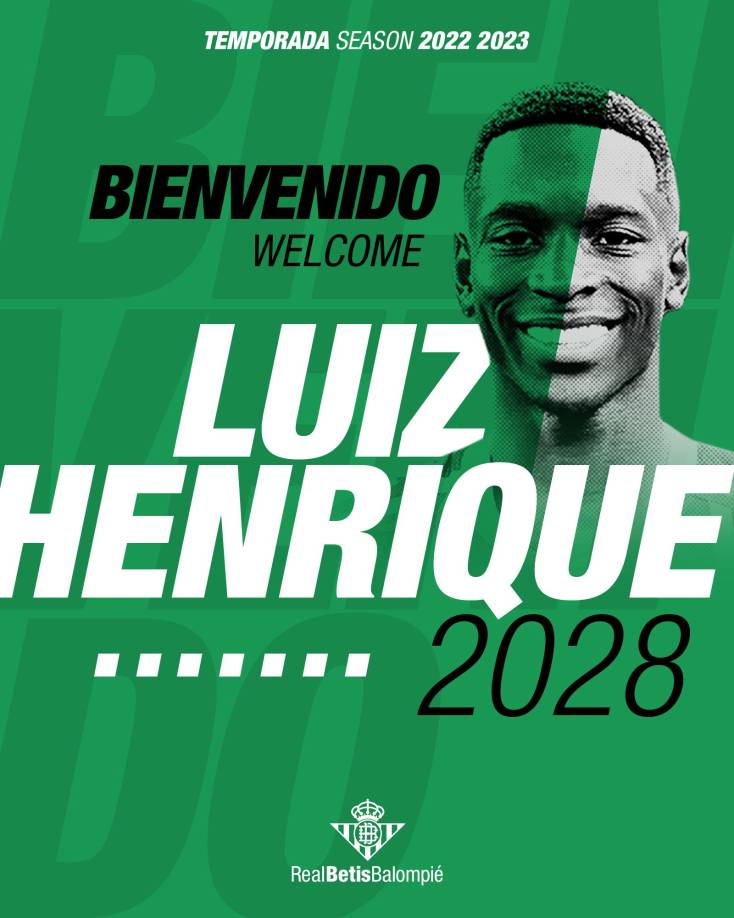 El Betis ha hecho oficial el fichaje del extremo brasileño Luis Henrique de 21 años. Llega procedente del Fluminense a cambio de 13 millones de euros con variables incluidas.