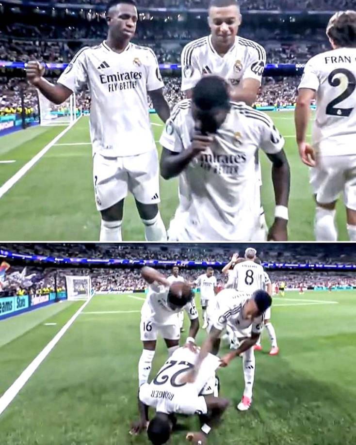 Rüdiger fue ‘víctima’ de su festejo. Vinicius, Mbappé, Endrick y Éder Militao le devolvieron al alemán las palmadas que da a sus compañeros cuando celebran goles.