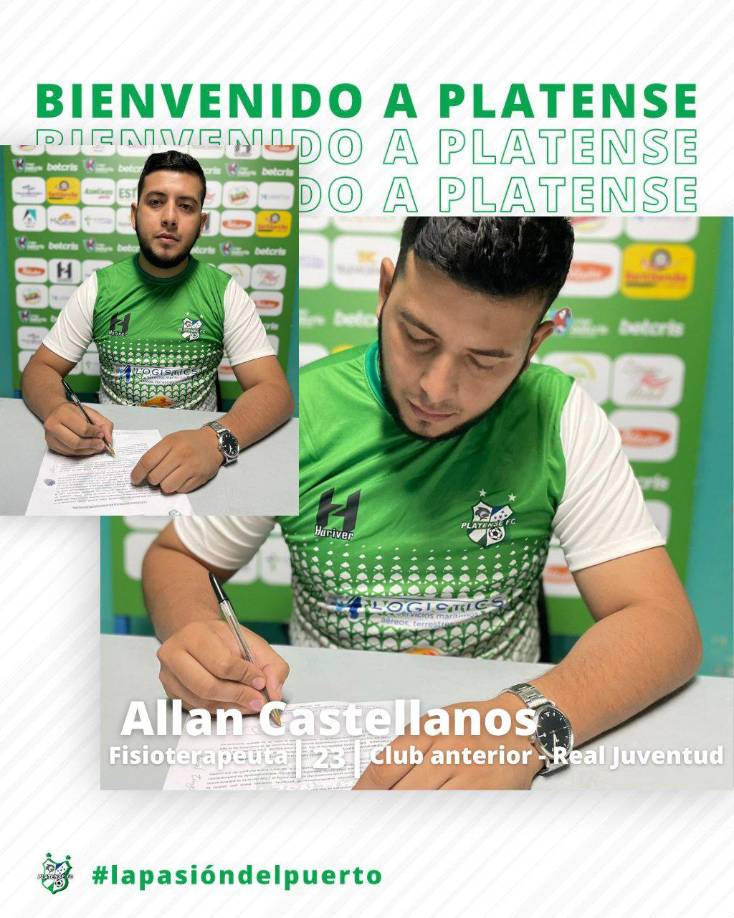 El Platense también se ha reforzado en otras áreas de la staff técnico. “Le damos la bienvenida a Licenciado Allan Castellanos, quien se suma como fisioterapeuta del primer equipo”, informó el club escualo.