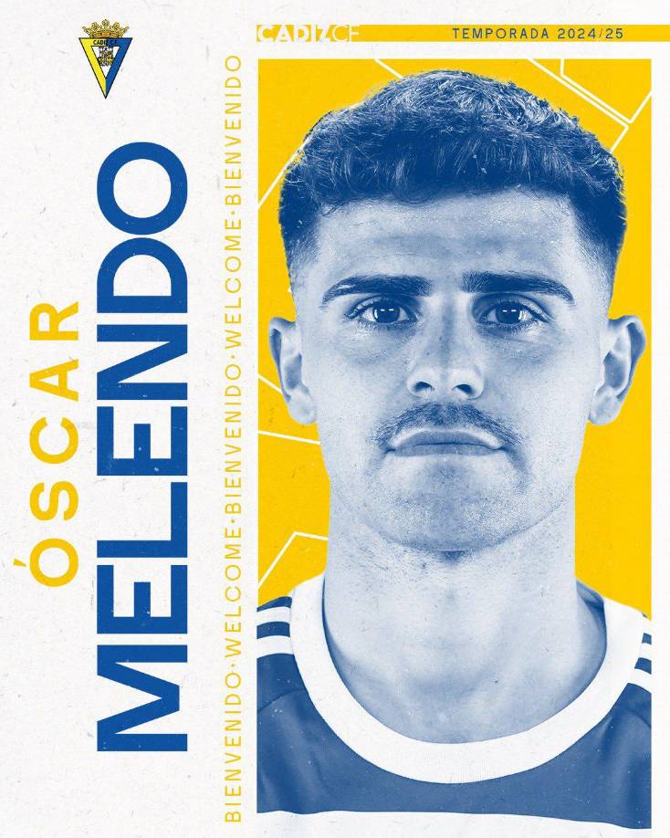 OFICIAL / El Cádiz hace oficial la llegada de Melendo, quien firma por tres temporadas con el club.