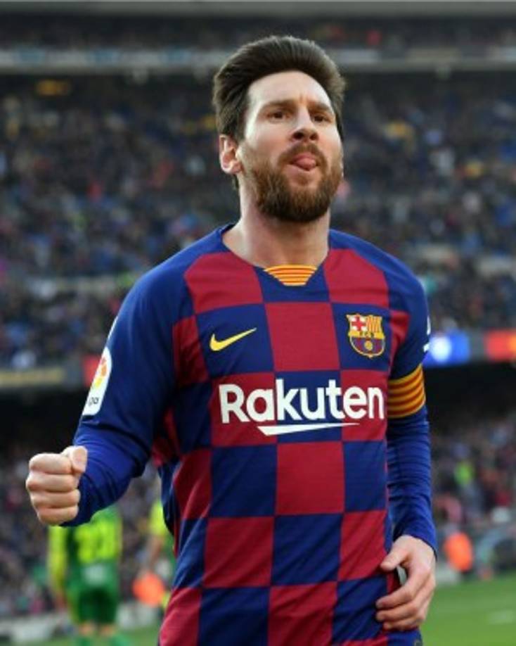 La celebración de Messi, sacando la lengua y puño cerrado, tras el 2-0.