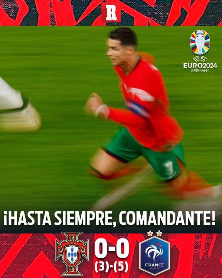 ”¡Hasta siempre, Comandante”, fueron las palabras del diario Récord de México para Ronaldo en su última Eurocopa.
