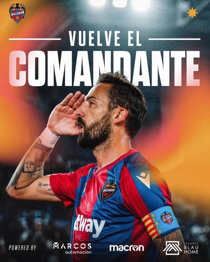 OFICIAL / Levante y José ‘El Comandante’ Morales unen de nuevo sus caminos hasta junio de 2025, con opción a una temporada más. El delantero llega libre tras finalizar su vinculación con el Villarreal.