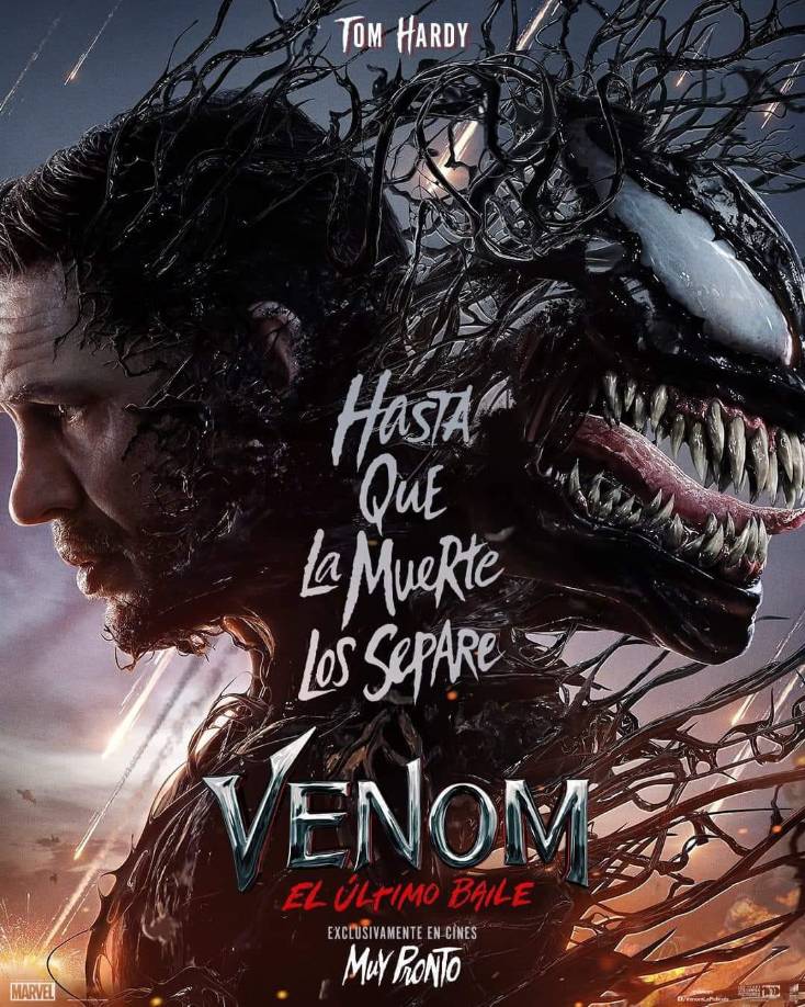 Venom: The Last Dance está programada para estrenarse en los Estados Unidos, el 25 de octubre de 2024. En “Venom: El Último Baile”, Tom Hardy vuelve como Venom, uno de los más grandes y complejos personajes de Marvel, para cerrar su trilogía cinematográfica. Eddie y Venom están a la fuga. Perseguidos por sus sendos mundos y cada vez más cercados, el dúo se ve abocado a tomar una decisión devastadora que hará que caiga el telón sobre el último baile de Venom y Eddie.