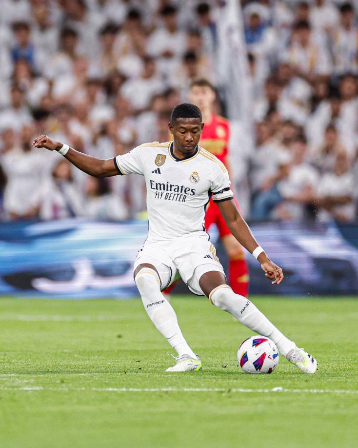 Lateral izquierdo: David Alaba complementa la zaga defensiva en el conjunto blanco.