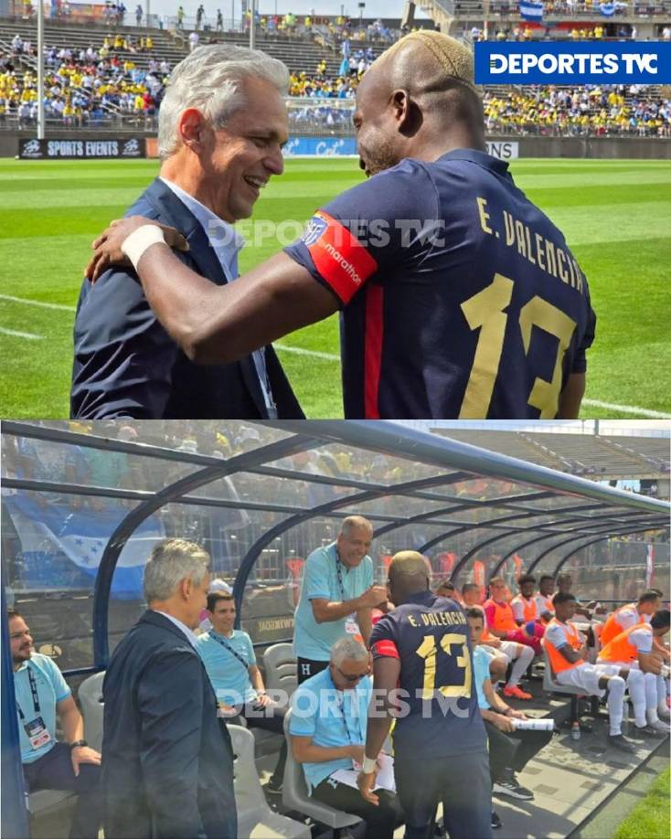Enner Valencia y Reinaldo Rueda se saludaron de manera muy afectuosa. Ambos lograron llevar a Ecuador al Mundial 2014. Respeto total entre ambos. Además, el capitán ecuatoriano saludó al resto del cuerpo técnico de la ’H’.
