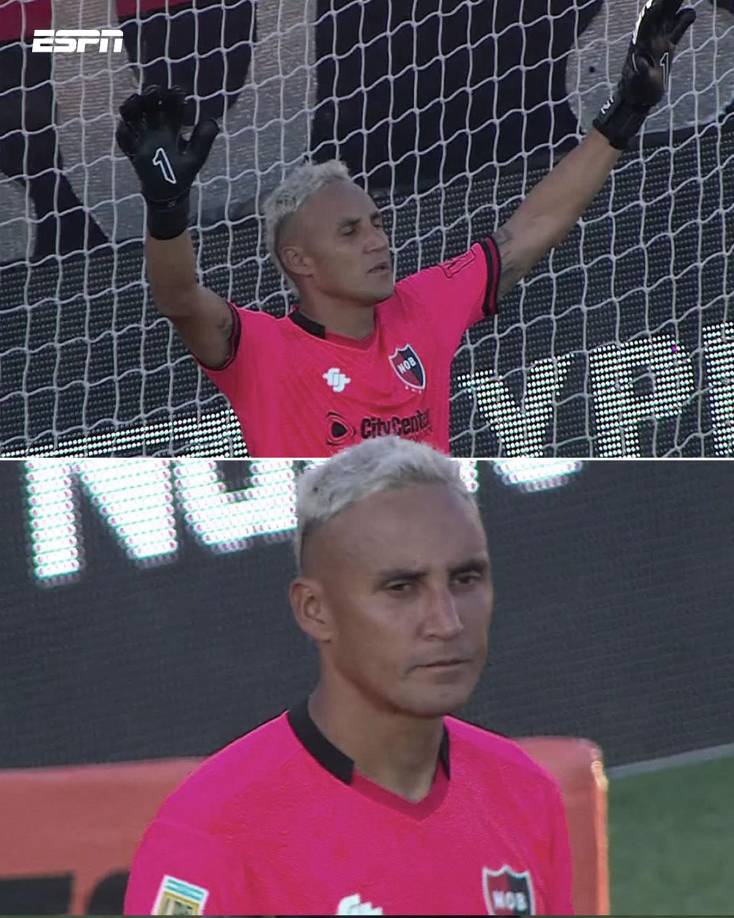 Keylor Navas se puso de rodillas para agradecer a Dios en su debut con Newell’s.