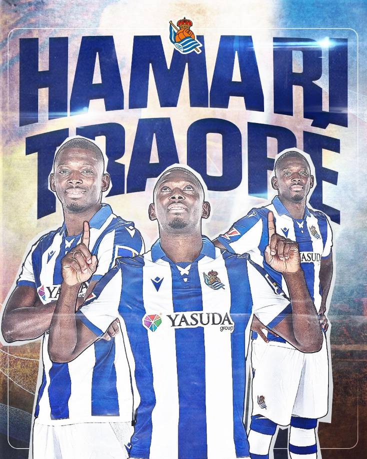 El lateral derecho Hamari Traoré ha renovado su contrato con la Real Sociedad por un año más, lo que le vinculará con la entidad txuri urdin hasta el 30 de junio de 2026.