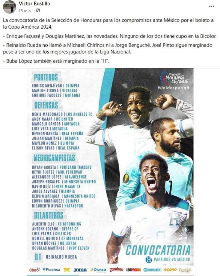 El análisis de Victor Bustillo, periodista de DIEZ sobre la convocatoria de Reinaldo Rueda.