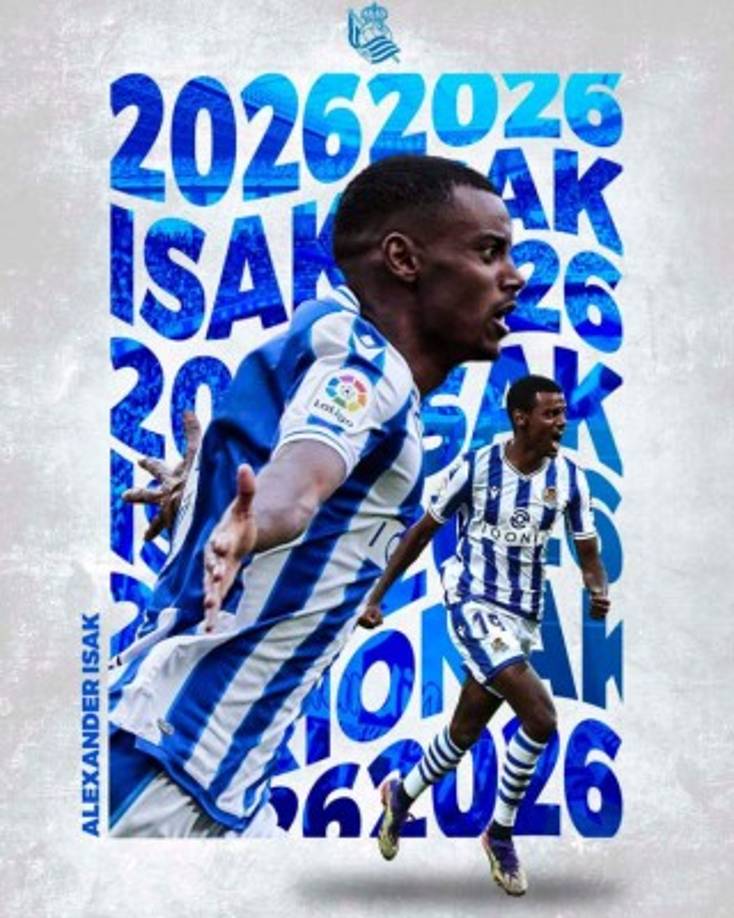 La Real Sociedad anunció la renovación hasta 2026 de su joven estrella Alexander Isak, delantero sueco de 21 años. El futbolista se ha mostrado feliz por continuar en San Sebastián 'Estoy muy contento de seguir en la Real. Es un gran club, me siento muy querido y tengo muchas ganas de seguir disfrutando con el equipo', ha declarado el atacante.