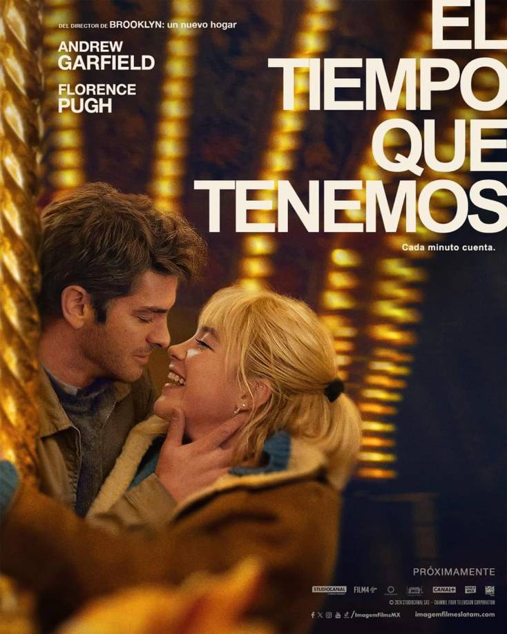 “El Tiempo que Tenemos”, una película en la que figuran Almut (Florence Pugh) y Tobías (Andrew Garfield) coinciden inesperadamente en un encuentro que cambia sus vidas. A través de fragmentos —enamorándose, construyendo un hogar, formando una familia— se revela una difícil realidad que sacude los cimientos de su relación. Estrena el 31 de octubre. 
