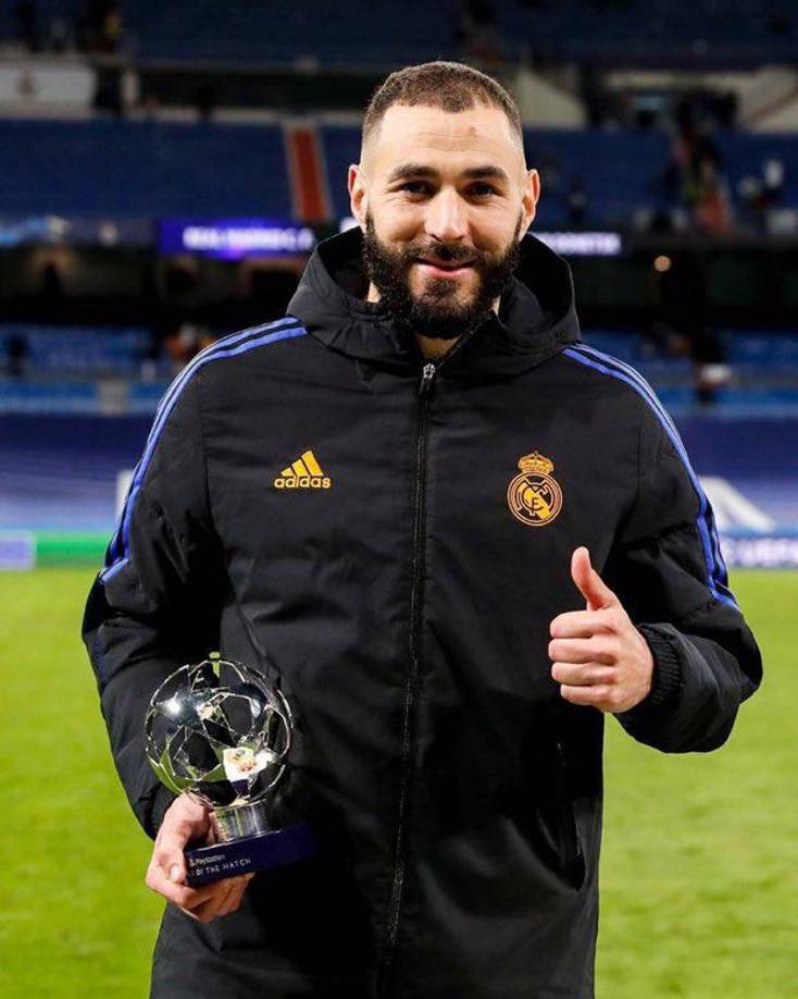 Karim Benzema fue elegido como MVP del partido tras su hat-trick al PSG para la clasificación del Real Madrid a cuartos de final de la Champions League.