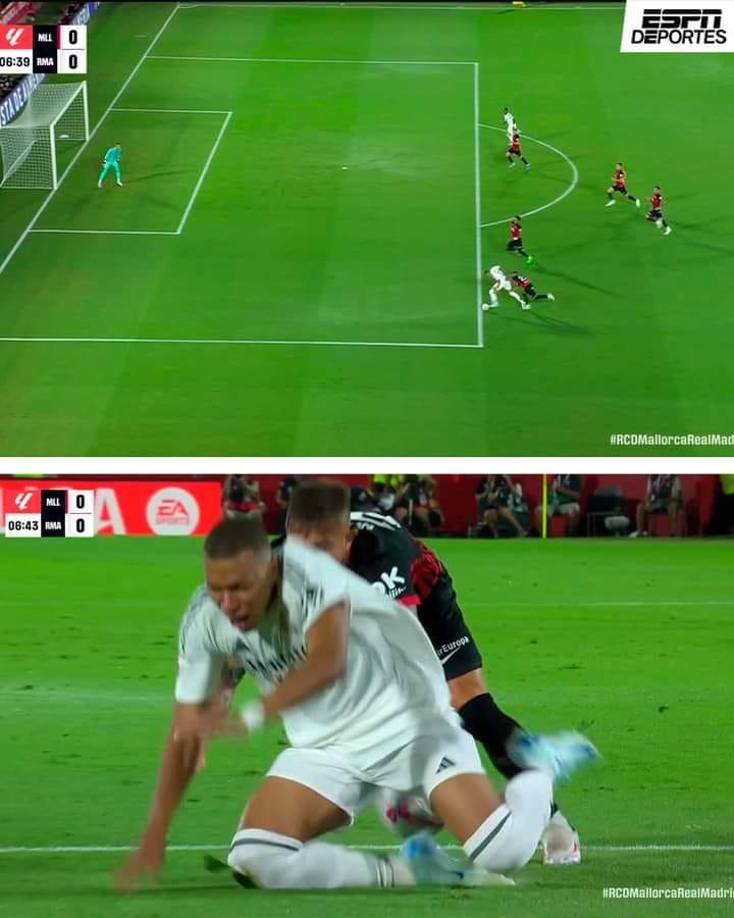 Se pedía penal, pero el juez central no sancionó la falta a favor del Real Madrid. 