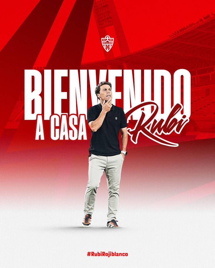 OFICIAL / El Almería, ya descendido a la Segunda de la Liga Española, anunció este lunes la incorporación de Rubi como su nuevo entrenador.