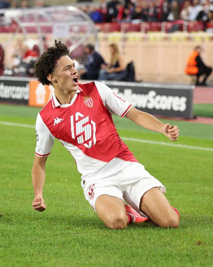 Así gritó el gol Maghnes Akliouche que significó el 1-0 del Mónaco contra el Barcelona.