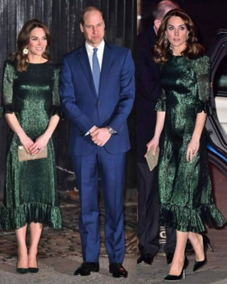 Kate lució un vestido en tono esmeralda de la casa de moda The Vampire's Wife para la primera recepción nocturna de la visita histórica de tres días al país. MIRA: <a href='https://www.laprensa.hn/fotogalerias/sociales/1359516-411/kate-middleton-cita-william-demuestra-su-excelente-forma' style='color:red;text-decoration:underline' target='_blank'>Kate Middleton brilla en cita con William y demuestra su excelente forma</a>