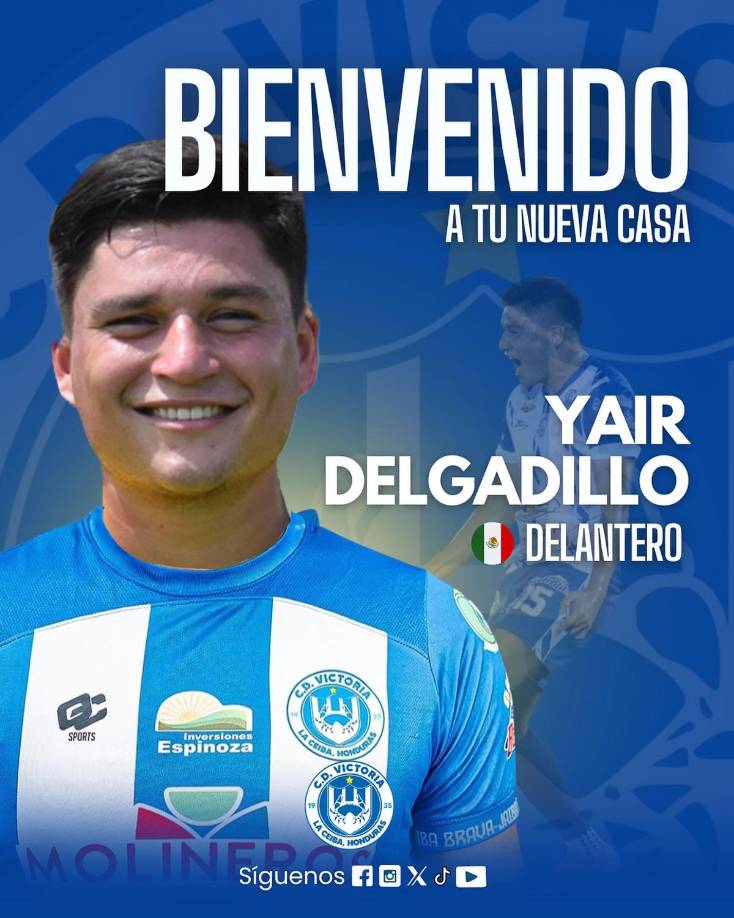 El delantero mexicano Yair Delgadillo, de 30 años de edad, ha sido oficializado por el Victoria como su nuevo jugador. Llega procedente del Metapán de El Salvador. En su país llegó a jugar en clubes como Correcaminos y el Atlas II.