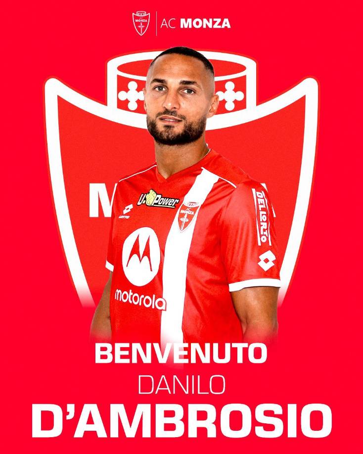 El AC Monza le dio la bienvenida a Danilo D’Ambrosio, quien llega como agente libre tras dejar al Inter.