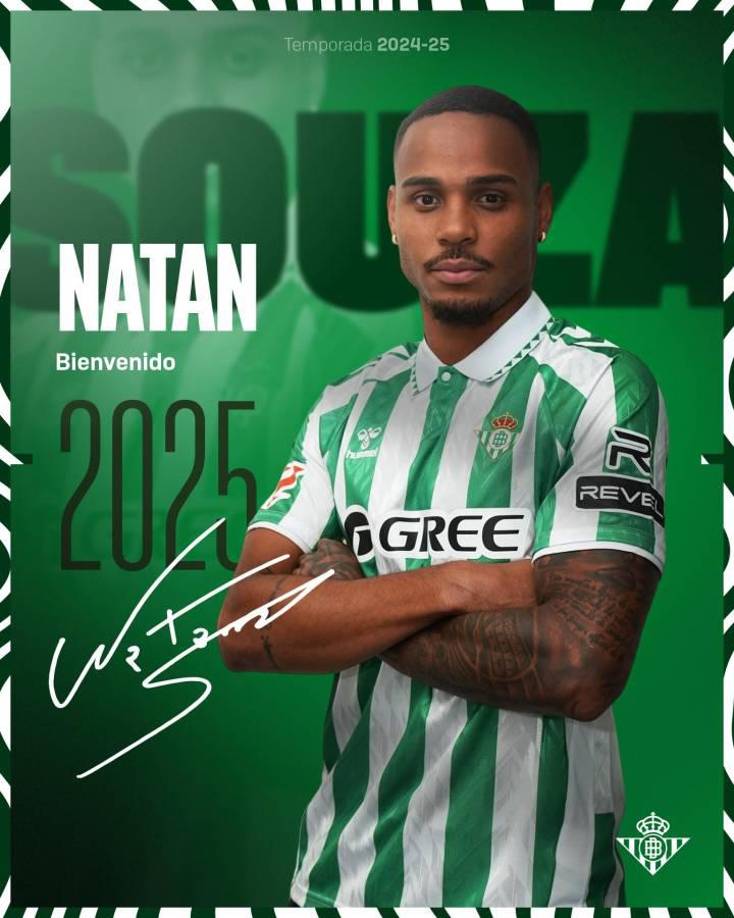 OFICIAL / El Betis confirma la incorporación de Natan Souza. El volante brasileño llega procedente del Napoli y firma en calidad de cedido hasta 2025, con opción de compra en torno a los ocho millones de euros.